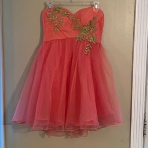 Coral semi formal dress